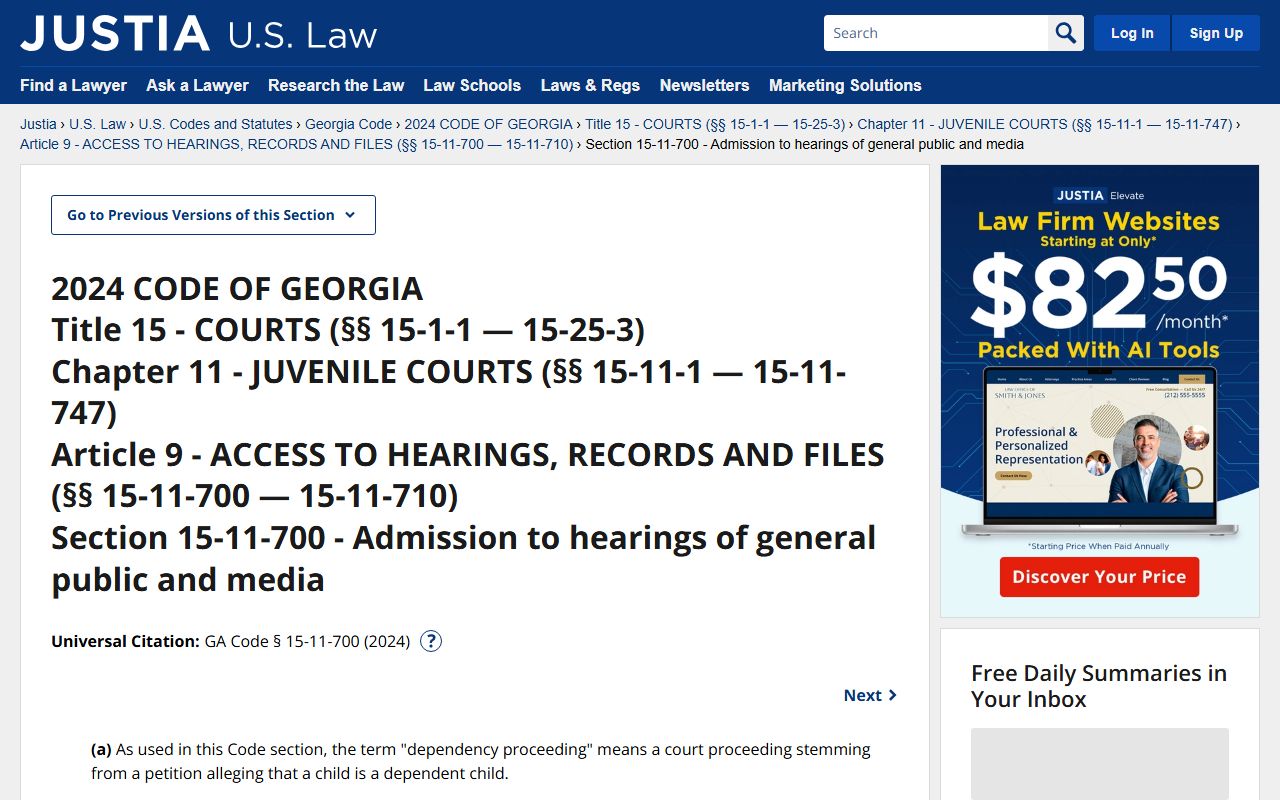 Twiggs County court records juvenile access statute