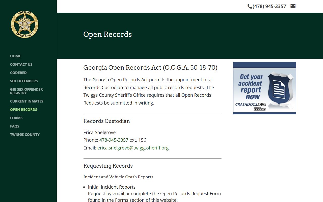 Twiggs County court records sheriff open records page