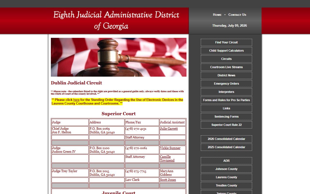 Twiggs County criminal court records Dublin Judicial Circuit