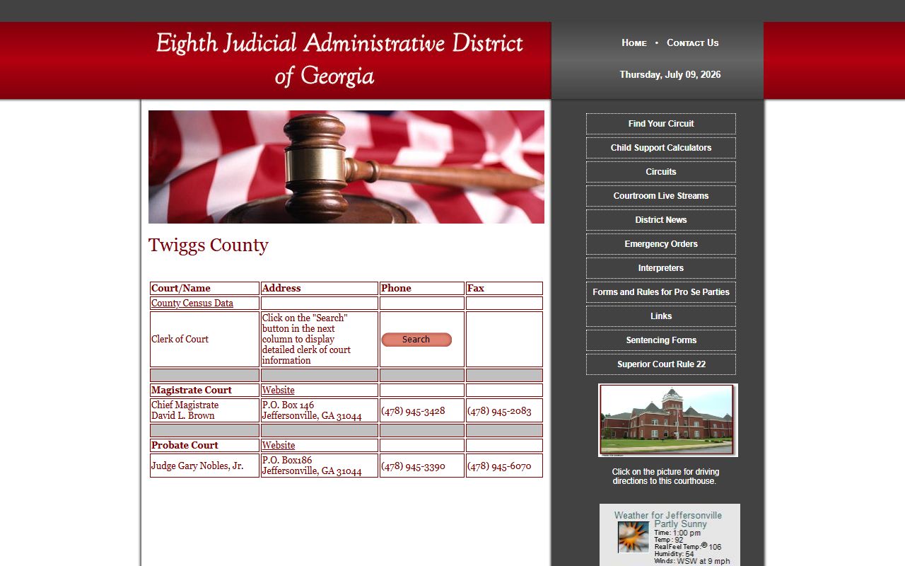 Twiggs County court records Eighth District court page