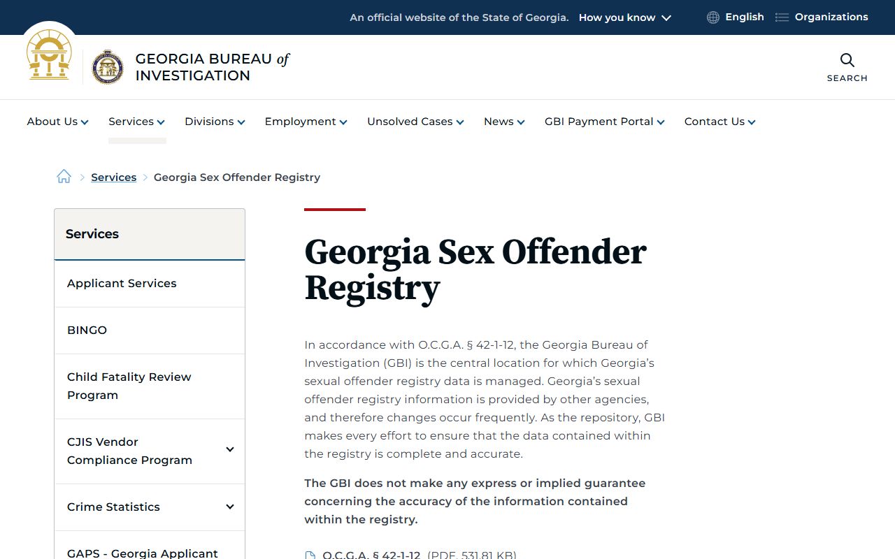 Twiggs County inmate records GBI sex offender registry
