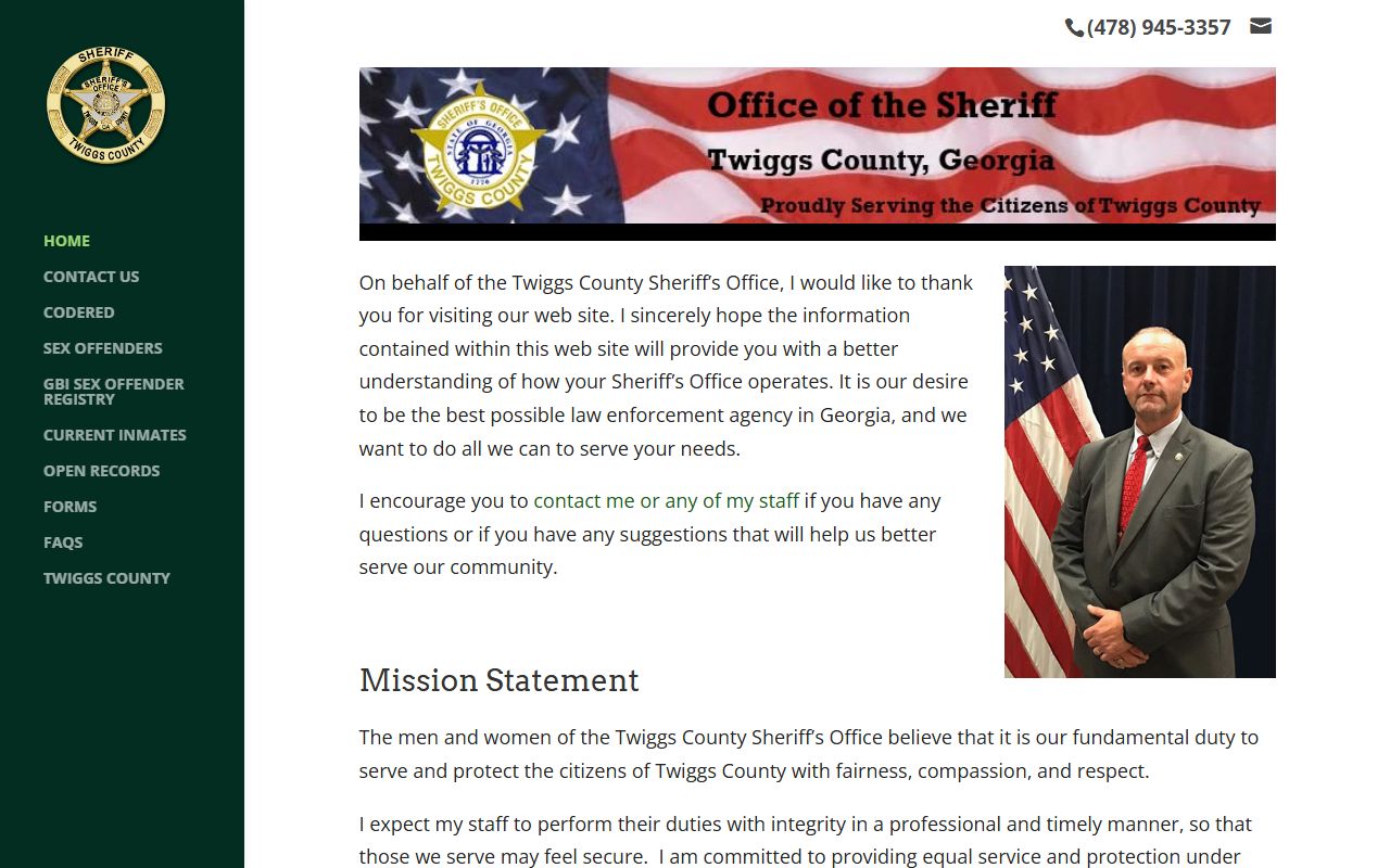 Twiggs County inmate records sheriff homepage
