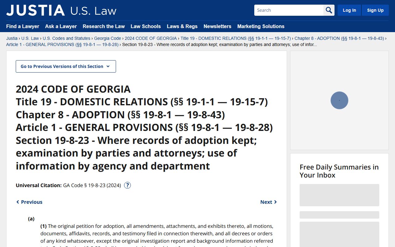 Twiggs County probate records sealed adoption statute